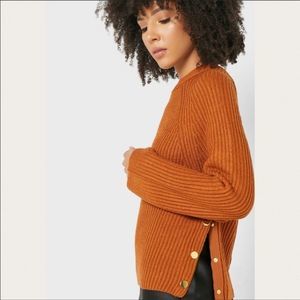 Topshop ribbed side button Sweater